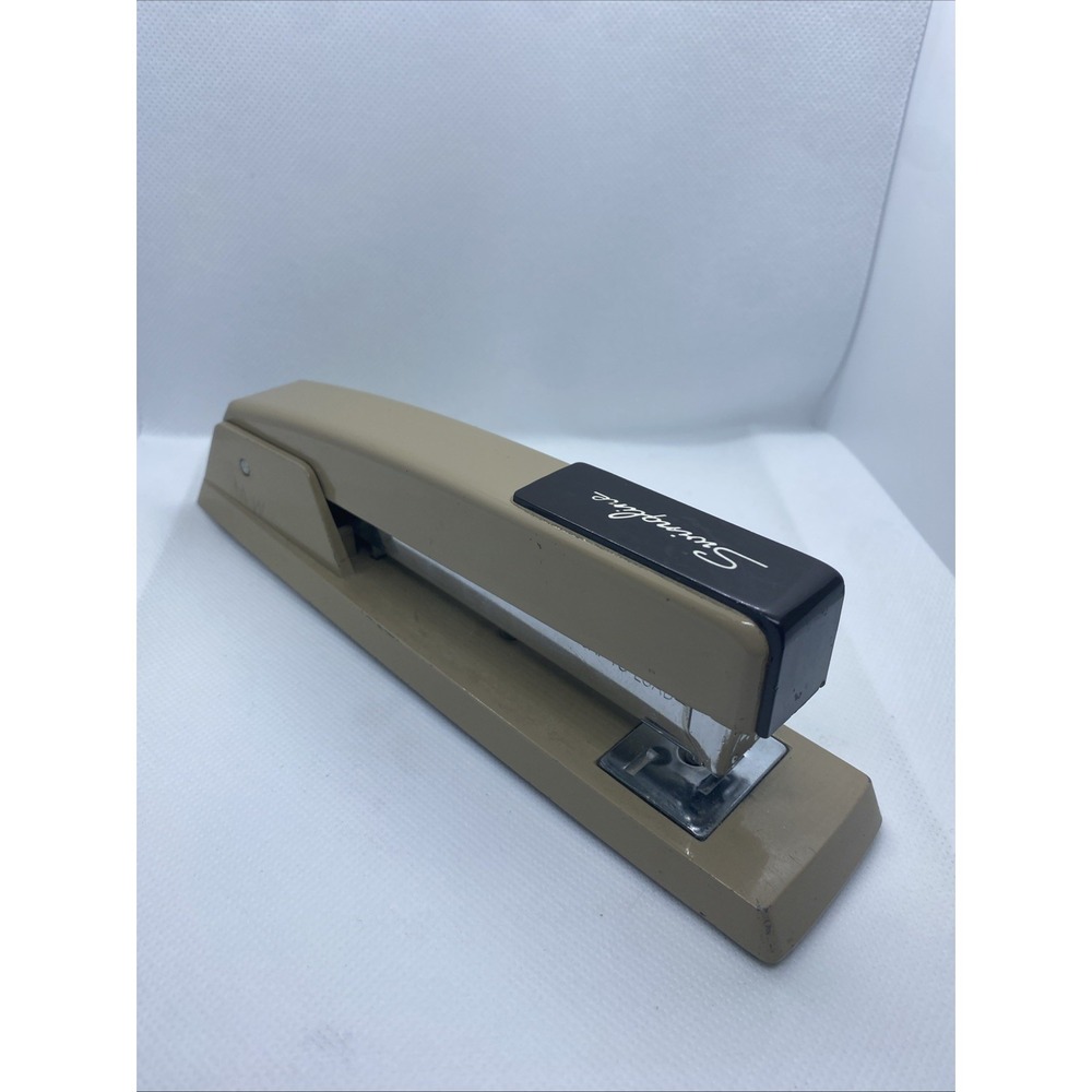 Vintage Retro Swingline 747 94-41 Metal Stapler Tan & Brown USA Tested Works
